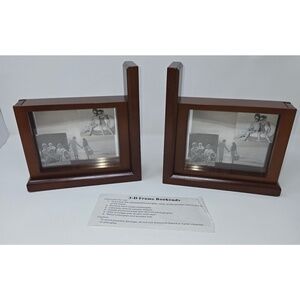 3D Picture Frame Bookends Books are Fun Jordan Mark Design Holds 4 5" x 7" Pics